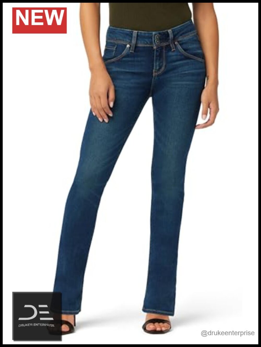 Hudson The Beth Mid Rise Petite Baby Bootcut Jeans Women Denim Cotton Blend